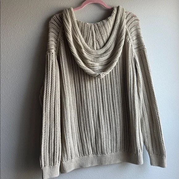 Aritzia Wilfred Free Cardan Hoodie Relaxed cotton knit hoodie Mullein Beige - Picture 5 of 5